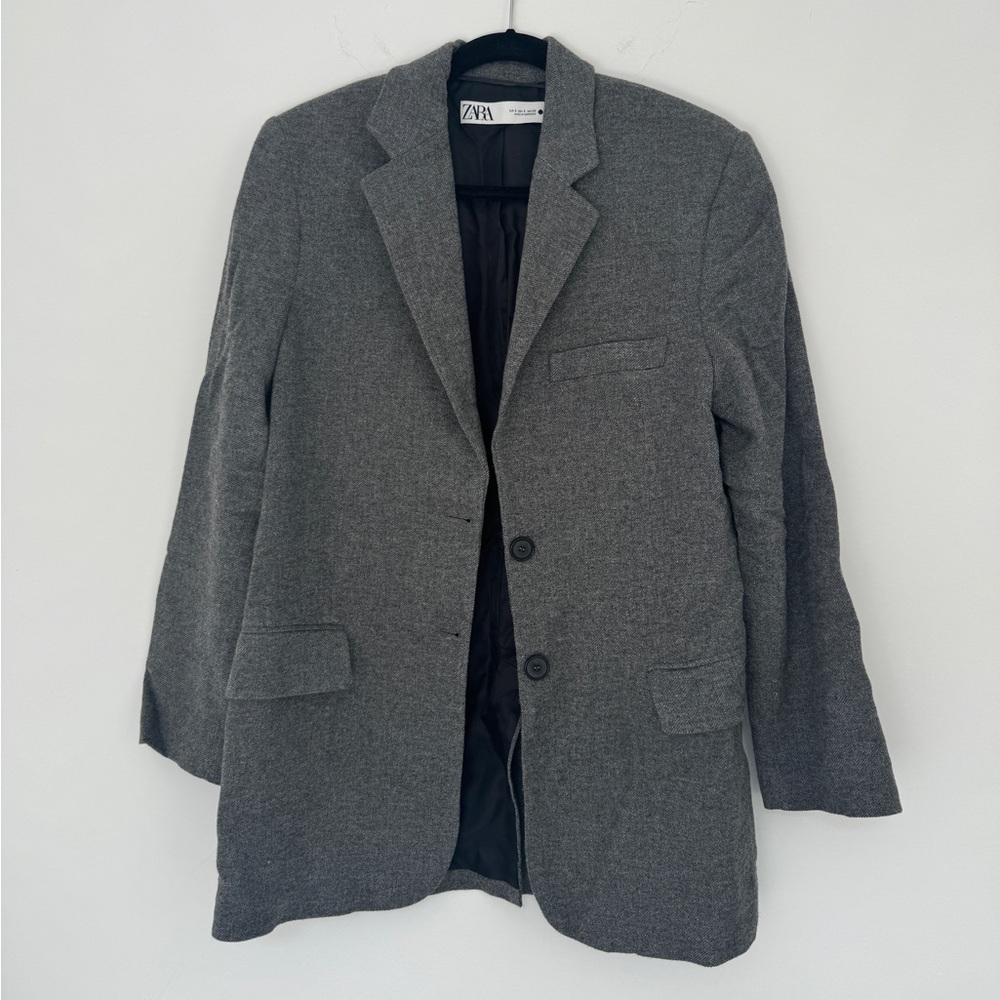 Gray Wool Blazer Zara